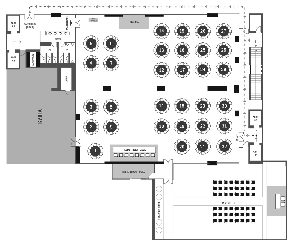 Ресторан за прослави: мекици, крштевка, роденден | Ragusa360 Rooftop Скопје